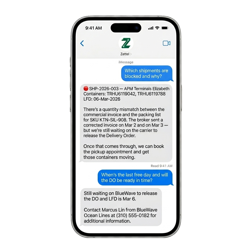 Zettel Ops mobile app preview